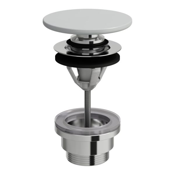 LAUFEN  Odpadový ventil so zátkou click-clack, vrátane keramické krytky SaphirKeramik, 80x80 mm, farba Šedá mat, H8981927590001