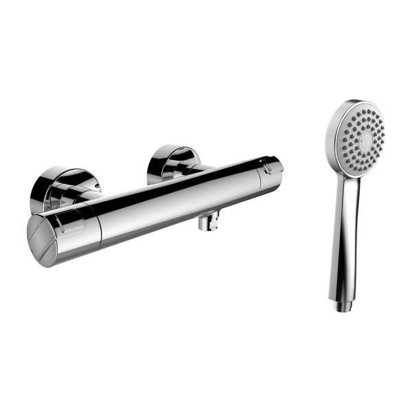 LAUFEN CITYPRO Sprchová termostatická nástenná batéria, prietok 15 l/min, s ručnou sprchou a sprchovou hadicou, Chróm 100, HF500950100600