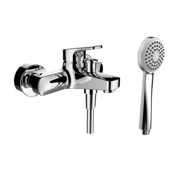 LAUFEN CITYPRO Vaňová nástenná páková batéria so sprchovým príslušenstvom, Chróm 100, HF500962100600
