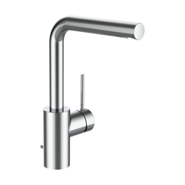 LAUFEN TWINPLUS SLIM Umývadlová stojančeková páková batéria, s otočným výtokom 160 mm, a automatickou výpusťou, Chróm 100, HF505407100000