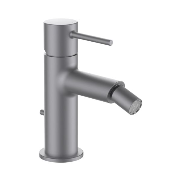 LAUFEN TWINPLUS SLIM Bidetová páková batéria, pevný výtok 112 mm, s automatickým výpustom, PVD inox kartáčovaná oceľ 423, HF505410423000