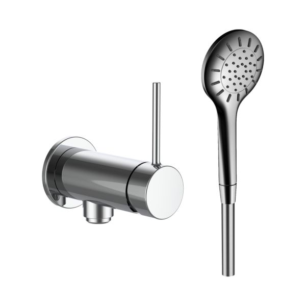 LAUFEN TWINPLUS SLIM Sprchová páková nástenná batéria pre podomietkové teleso Simibox 1-bodové, so sprchovou syntetickou hadicou 1500 mm a ručnou sprchou MyTwin100, Chróm 100, HF505455100000