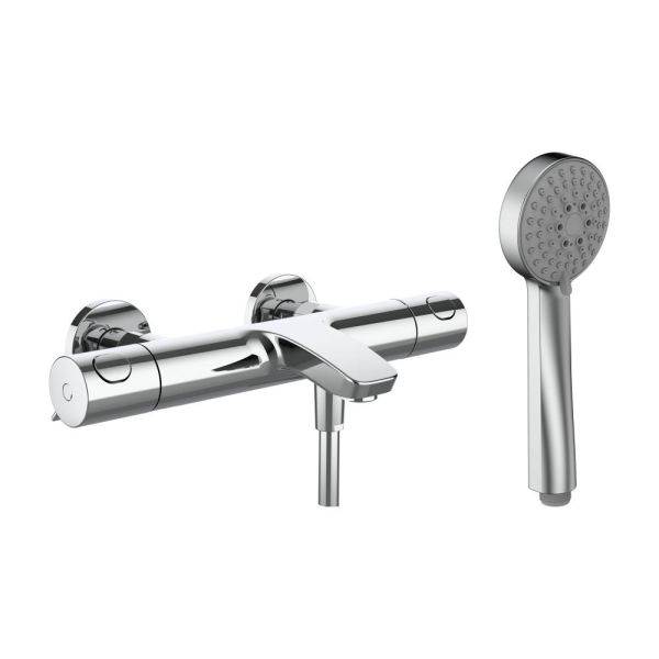 LAUFEN THERM Vaňová nástenná termostatická batéria 150 mm, s flexibilnou sprchovou hadicou Simiflex Zero a ručnou sprchou Stella 80, 1 funkcia , Chróm 100, HF506561100600