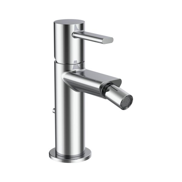 LAUFEN MEDA Bidet mixer, projection 95 mm, fixed spout, with pop-up waste, chrome, Chróm 100, HF506610100000