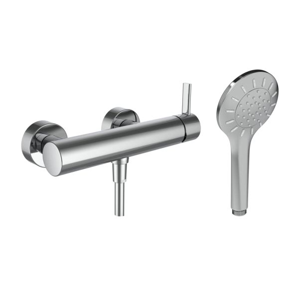 LAUFEN MEDA Shower mixer, fittings distance 150 mm, complete with fittings, with accessories, chrome, Chróm 100, HF506650100600