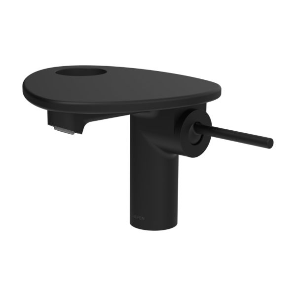 LAUFEN ADA Umývadlová stojánková páková batéria s výtokom 110 mm, bez výpusti, vrátane poličky s otvorom, PVD čierna/čierna matná 513, HF506702513000