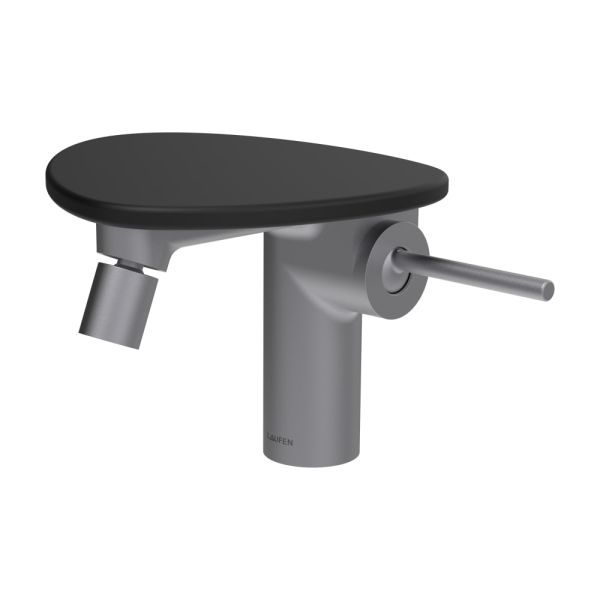 LAUFEN ADA Bidetová stojánková páková batéria s click-clack výpusťou, vrátane poličky bez otvoru, PVD nerez/čierna matná 503, HF506710503060