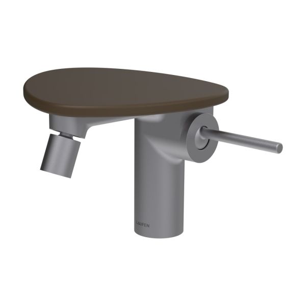 LAUFEN ADA Bidetová stojánková páková batéria s click-clack výpusťou, vrátane poličky bez otvoru, PVD nerez/kávová matná 504, HF506710504060