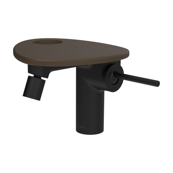 LAUFEN ADA Bidetová stojánková páková batéria s click-clack výpusťou, vrátane poličky s otvorom, PVD čierna/kávová matná 514, HF506710514000