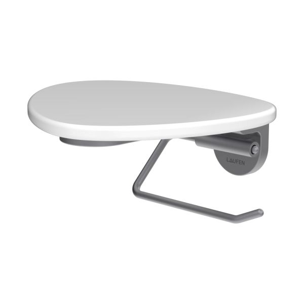 LAUFEN ADA Držiak WC papiera vrátane poličky bez otvoru, PVD nerez/biela lesklá 501, HF506791501060