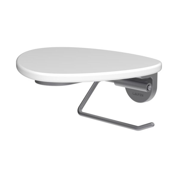 LAUFEN ADA Držiak WC papiera vrátane poličky bez otvoru, PVD nerez/biela matná 502, HF506791502060