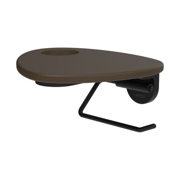 LAUFEN ADA Držiak WC papiera vrátane poličky s otvorom, PVD čierna/kávová matná 514, HF506791514000