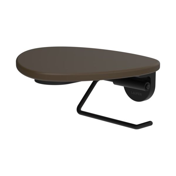 LAUFEN ADA Držiak WC papiera vrátane poličky bez otvoru, PVD čierna/kávová matná 514, HF506791514060