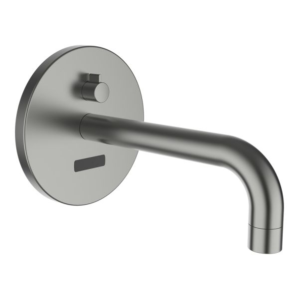 LAUFEN TWINTRONIC Podomietková elektronická umývadlová batéria, na sieťové pripojenie, s IČ senzorom, pevný výtok 175mm, pre Simibox Standard a Simibox Light, PVD inox kartáčovaná oceľ 423, HF707022423000