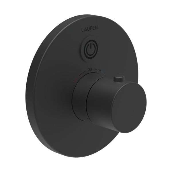 LAUFEN SHOWERTRONIC Front panel for electronic, thermostatic flush-mounted body, with Bluetooth, with hygiene flushing, mains version, PVD titán čierný mat 428, HF707030428000