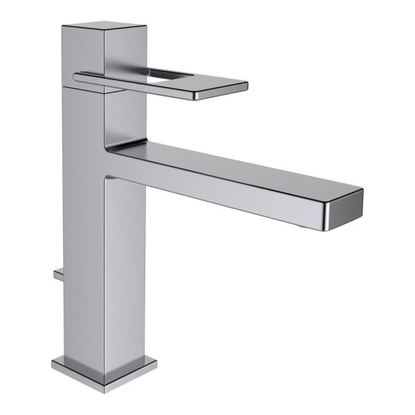 LAUFEN QUADRIGA Umývadlová páková batéria, pevný výtok 140 mm, s automatickým výpustom, PVD inox kartáčovaná oceľ 441, HF901103441000