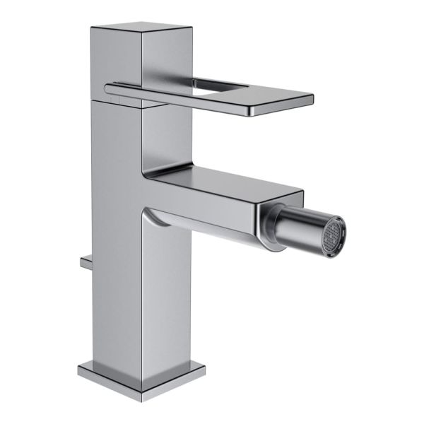 LAUFEN QUADRIGA Bidetová páková batéria, pevný výtok, s automatickým výpustom, kartáčovaná nerez oceľ, PVD inox kartáčovaná oceľ 441, HF901110441000