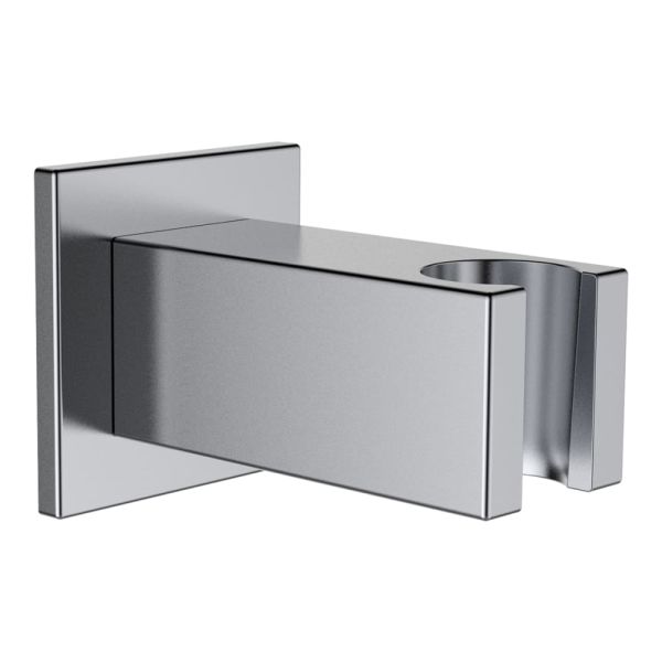 LAUFEN QUADRIGA Pripojenie sprchovej hadice 1/2" s nástenným držiakom ručnej sprchy, so zavzdušňovacím ventilom, PVD inox kartáčovaná oceľ 441, HF901169441000