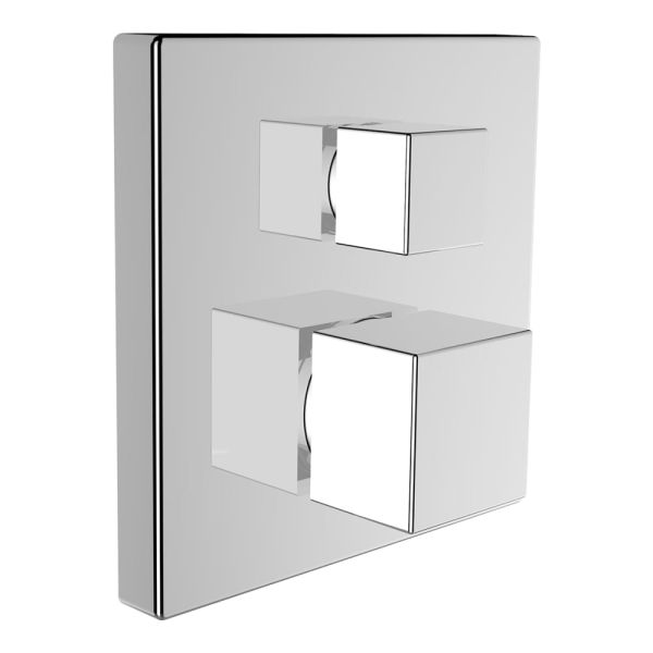 LAUFEN QUADRIGA Vrchná termostatická sada pre podomietkové vaňové/sprchové batérie s 2-cestným prepínačom, bez zavzdušňovacieho ventilu, Chróm 100, HF901177100000