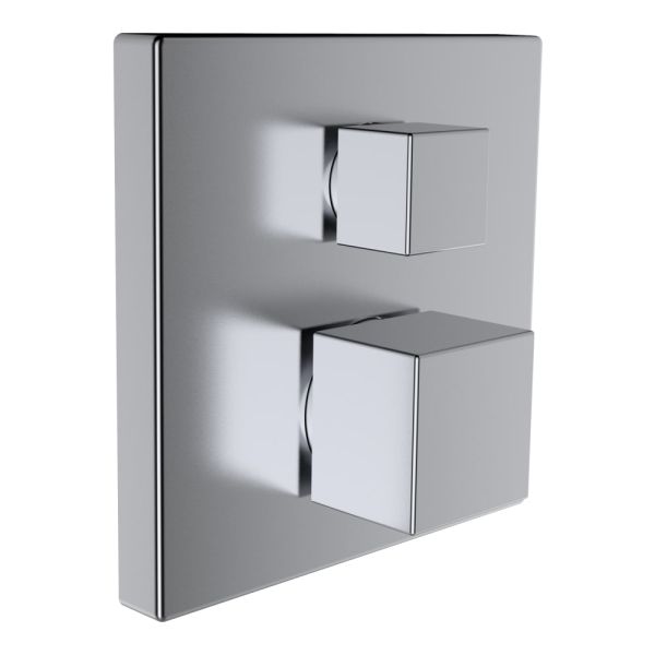 LAUFEN QUADRIGA Vrchná termostatická sada pre podomietkové vaňové/sprchové batérie s 2-cestným prepínačom bez zavzdušňovacieho ventilu, PVD inox kartáčovaná oceľ 423, HF901177423000