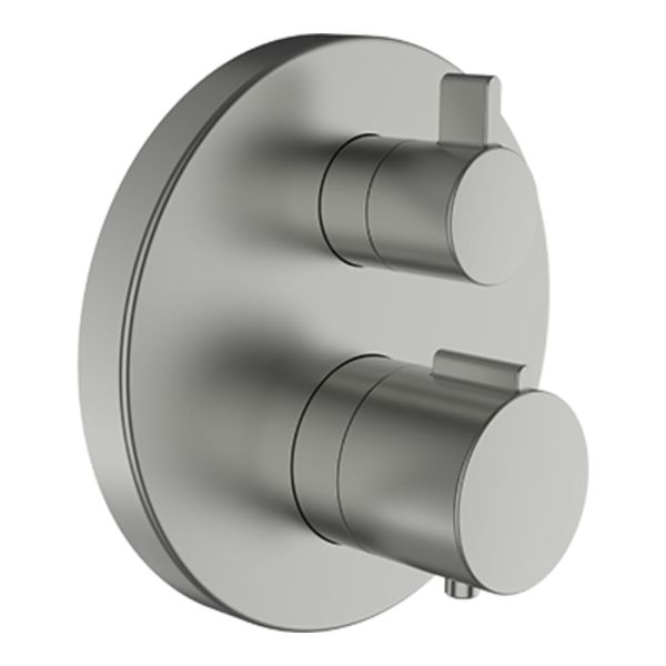 LAUFEN THERM Vrchná termostatická sada pre podomietkové vaňové/sprchové batérie, s 2-cestným prepínačom, bez odvzdušňovacieho ventilu, PVD inox kartáčovaná oceľ 423, HF905475423000