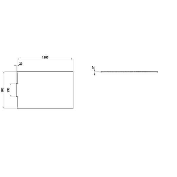 LAUFEN NIA Sprchová vanička, obdĺžniková, odtok do steny, Marbond, 1200x800x30 mm, Betónovo šedá 079, H2100330790001