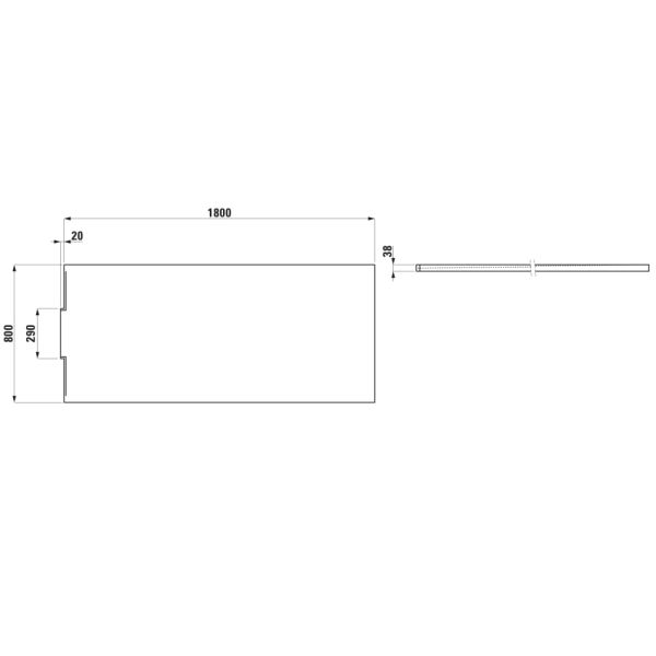 LAUFEN NIA Sprchová vanička, obdĺžniková, odtok do steny, Marbond, 1800x800x36 mm, Kávová matná štruktúrovaná 129, H2110311290001