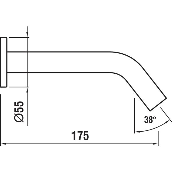 LAUFEN Kartell LAUFEN Vaňové nástenné ramienko, výtok 17,5 cm, Chróm 004, H3713300040601