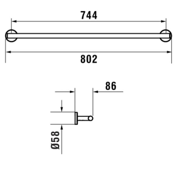 LAUFEN NIARA Závesná tyč na uterák, Chróm 004, H3810620040011