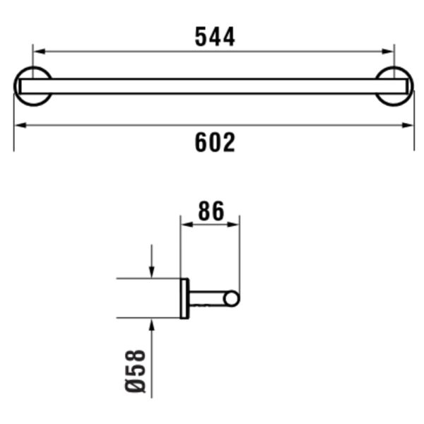 LAUFEN NIARA Závesná tyč na uterák, PVD kartáčovaná zlatoružová 168, H3810621680001