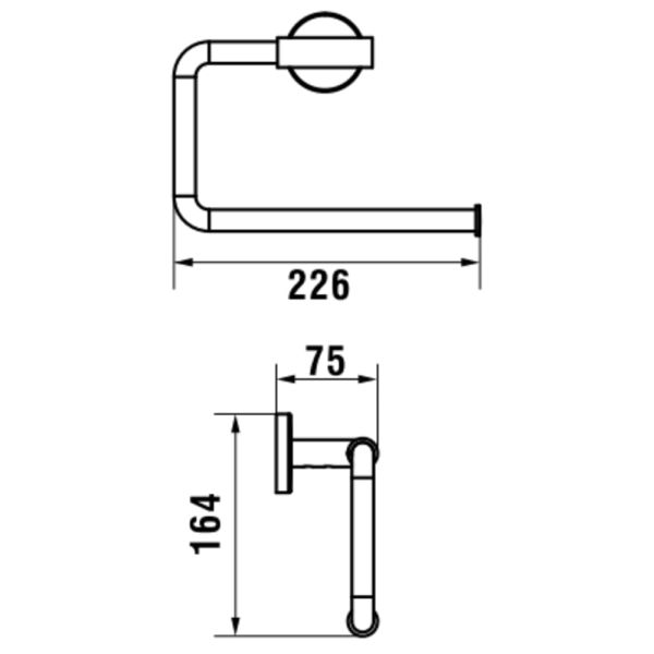 LAUFEN NIARA Držiak uteráka, Chróm 004, H3810640040001