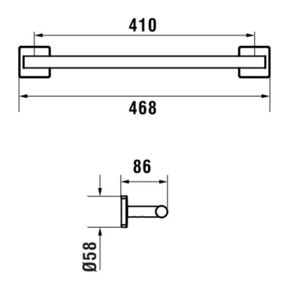 LAUFEN NIARA S Závesná tyč na uterák, PVD inox kartáčovaná oceľ 161, H3810711610001