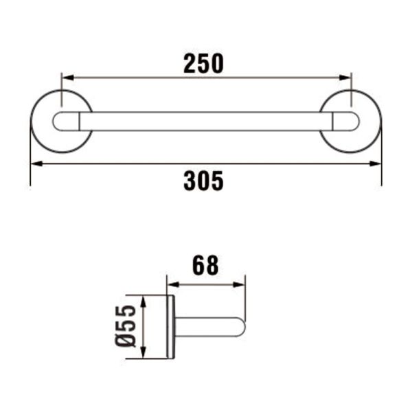 LAUFEN CANA Závesná tyč na uterák, Chróm 004, H3811310040001