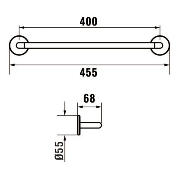 LAUFEN CANA Závesná tyč na uterák, Chróm 004, H3811310040011