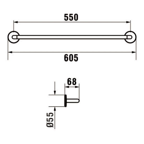 LAUFEN CANA Závesná tyč na uterák, Chróm 004, H3811320040001