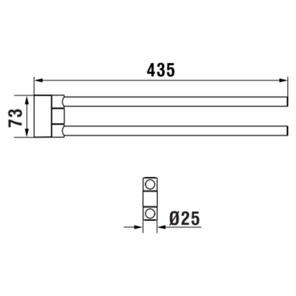LAUFEN NIXIE Dvojitý držiak uteráka, otočný, Chróm 004, H3811510040011