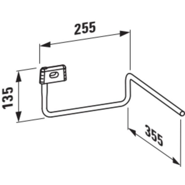 LAUFEN VAL Držiak na uterák, pre dvojumývadlo H814282, pravý, Chróm 004, H3812840040001