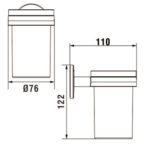 LAUFEN CANA Držiak so skleneným pohárikom, Chróm 004, H3821320040001