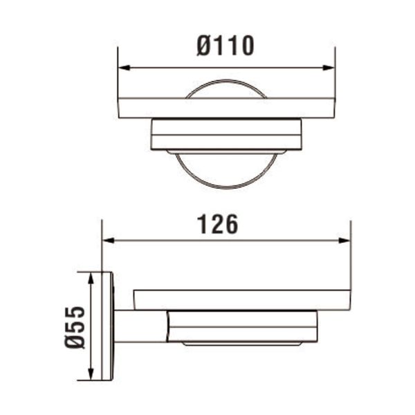 LAUFEN CANA Držiak so sklenenou mydelničkou, Chróm 004, H3831310040001