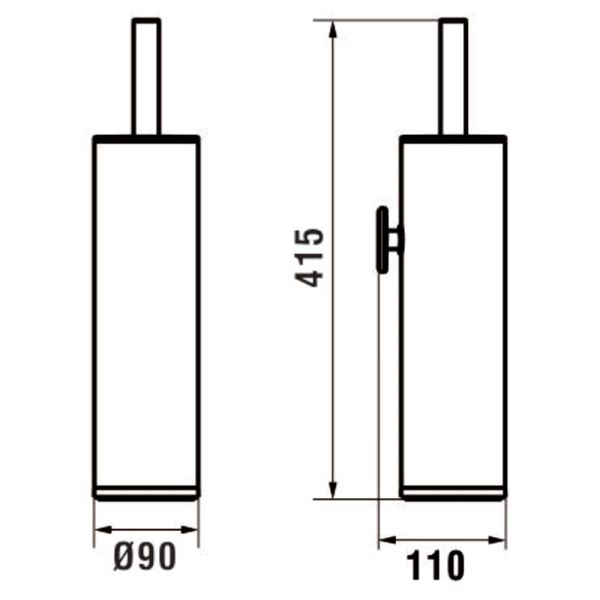 LAUFEN CANA WC súprava nástenná, komplet vrátane kefy, Chróm 004, H3841310040011