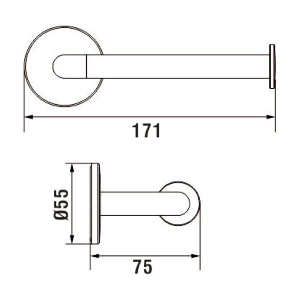 LAUFEN CANA Držiaky WC papiera, bez krytu, Chróm 004, H3841320040001