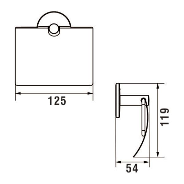 LAUFEN CANA Držiaky WC papiera s krytom, Chróm 004, H3841320040011