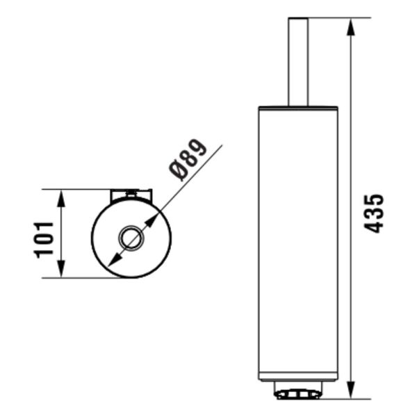 LAUFEN NIXIE WC súprava nástenná, komplet vrátane kefy, Chróm 004, H3841510040001