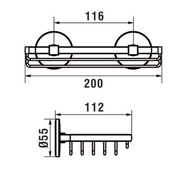LAUFEN CANA Drôtenný košík nástenný, 15 cm, Chróm 004, H3851310040001