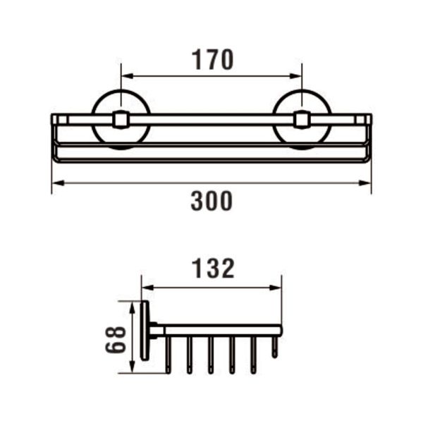 LAUFEN CANA Drôtenný košík nástenný, 30 cm, Chróm 004, H3851310040011