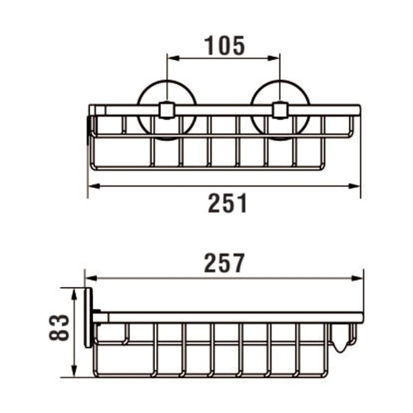 LAUFEN CANA Drôtenný košík nástenný, rohový, 26x26 cm, Chróm 004, H3851310040021
