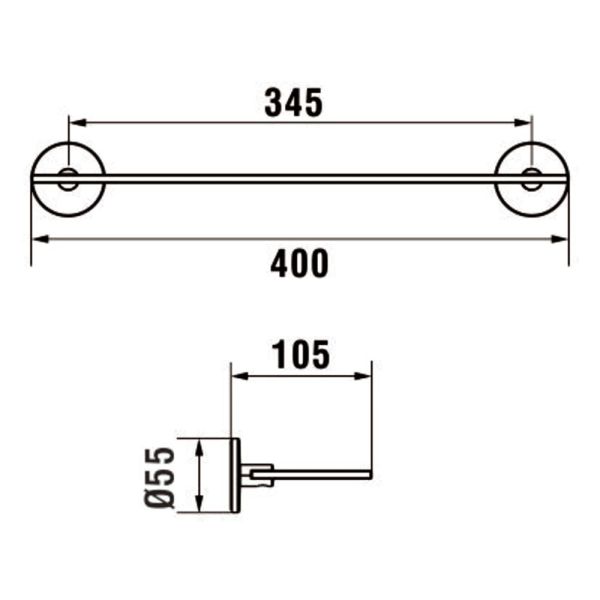 LAUFEN CANA Polička sklenená vrátane držiakov, 40 cm, Chróm 004, H3851310040031