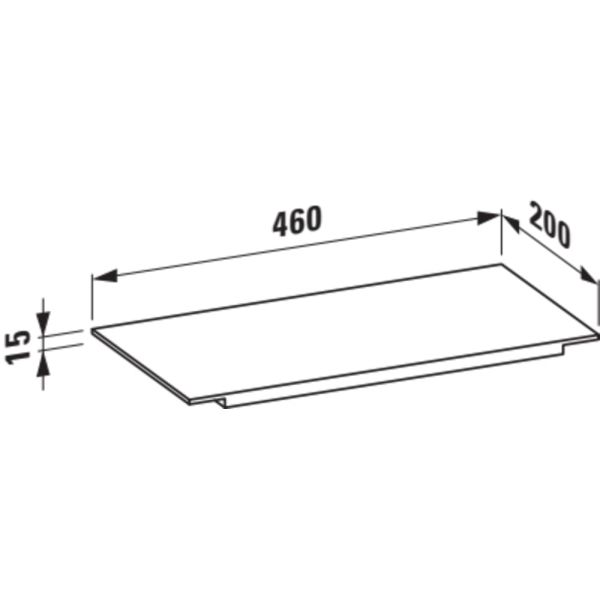 LAUFEN Kartell LAUFEN Polička k umývadlu 460 mm, Dymová 085, H3853310850001