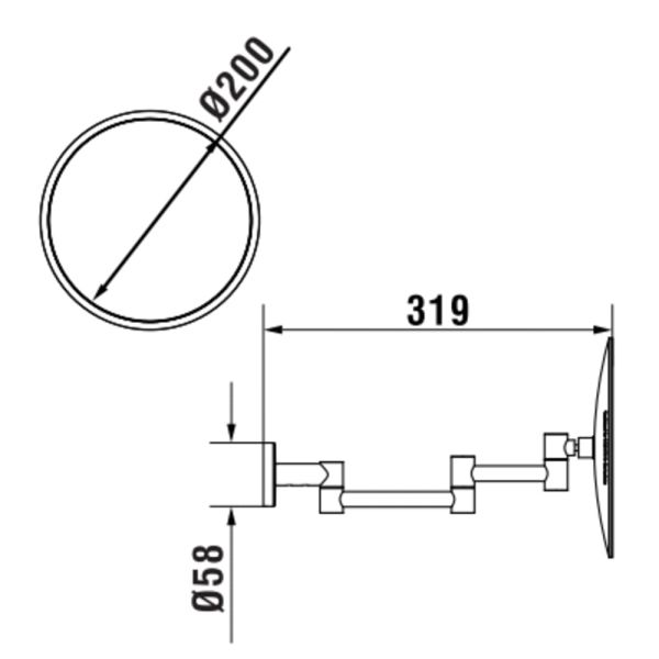 LAUFEN NIARA Kozmetické zrkadlo nástenné, Chróm 004, H3860610040001