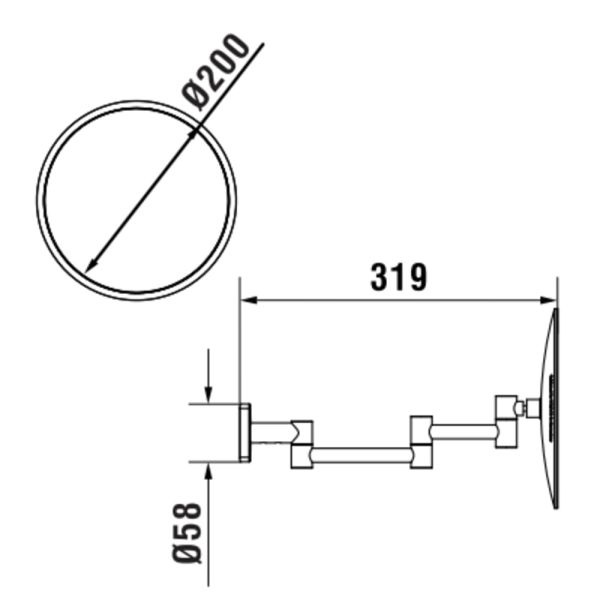 LAUFEN NIARA S Kozmetické zrkadlo nástenné, Chróm 004, H3860710040001